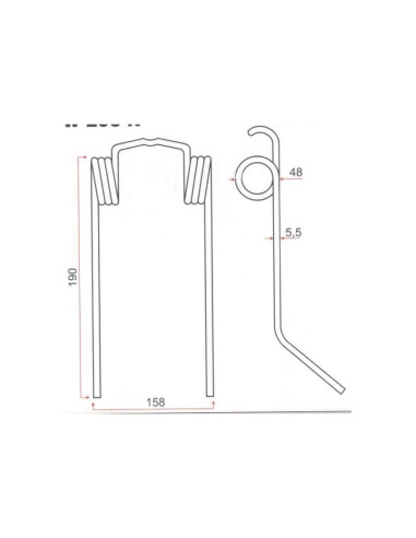 Muelle pick-up Longitud:190mm, Anchura:158mm,...