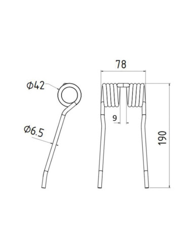 Muelle pick-up Longitud:190mm, Anchura:78mm,...