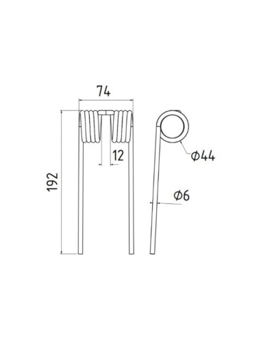Muelle pick-up Longitud:192mm, Anchura:74mm,...