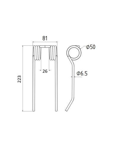Muelle pick-up Longitud:223mm, Anchura:81mm,...
