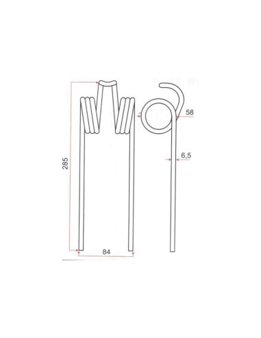 Muelle pick-up Longitud:285mm, Anchura:84mm,...
