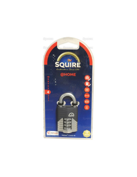Squire 40 COMBI Candado con Combinación Vulcan, Anchura del cuerpo: 40mm (Clasificación de seguridad: 4)
