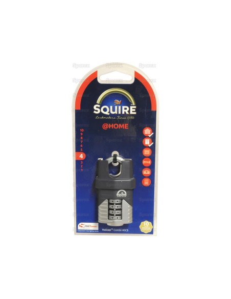 Squire 40CS COMBI Candado con Combinación Vulcan, Anchura del cuerpo: 40mm (Clasificación de seguridad: 4)