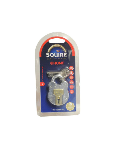 Squire Old English Padlock - Acero, Anchura del cuerpo: 38mm (Clasificación de seguridad: 2)