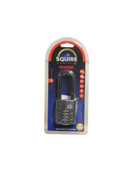 Squire Recodable CP Combination Padlock - Die Cast, Anchura del cuerpo: 50mm (Clasificación de seguridad: 5)