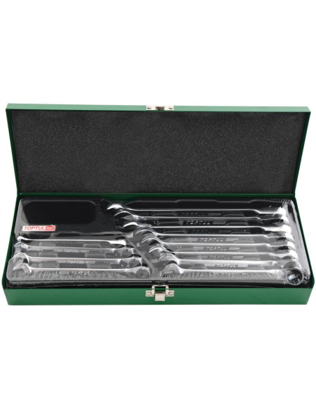 12 pza. Juego de llaves de trinquete reversible combinadas serie profesional