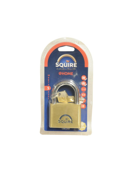 Squire Solid Brass Lion Range Padlock - Key Alike - Latón, Anchura del cuerpo: 60mm (Clasificación de seguridad: 5)