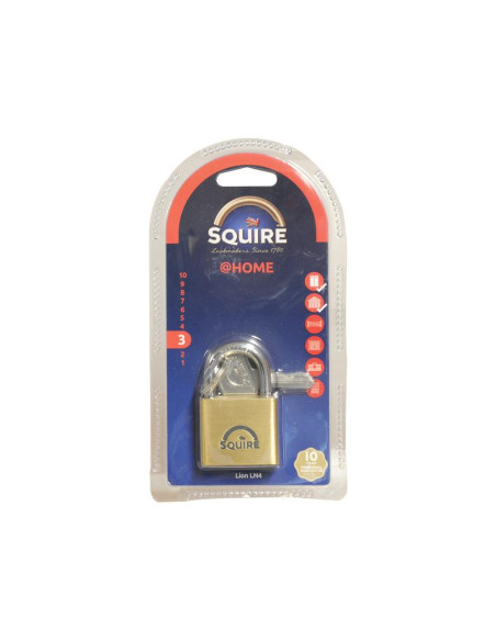 Squire Solid Brass Lion Range Padlock - Latón, Anchura del cuerpo: 39.5mm (Clasificación de seguridad: 3)