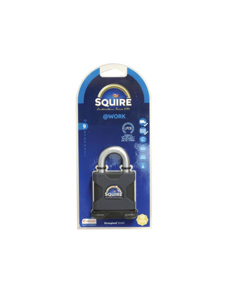 Squire Stronghold Padlock - Key Alike - Hardened Acero, Anchura del cuerpo: 50mm (Clasificación de seguridad: 9)