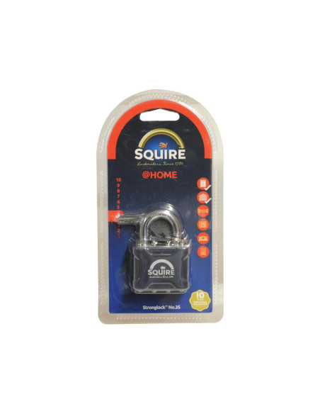 Squire Stronglock Pin Tumbler Padlock - Acero, Anchura del cuerpo: 38mm (Clasificación de seguridad: 4)