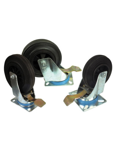 Braked Goma Ruedas Goma - Capacidad: 75kgs, Ø...