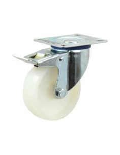 Braked Plástico/Nylon Ruedas Goma - Capacidad: 120kgs, Ø...