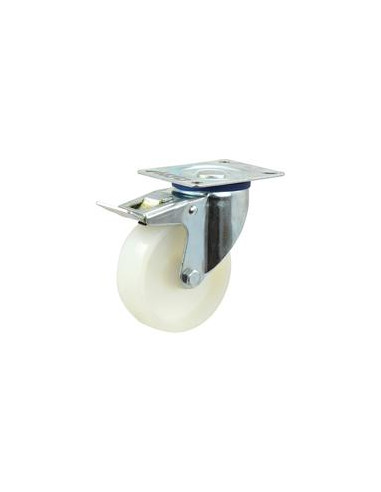 Braked Plástico/Nylon Ruedas Goma - Capacidad: 120kgs, Ø rueda: 80mm