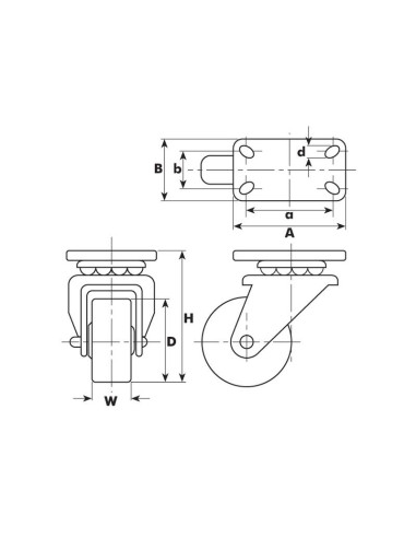 Turning Goma Ruedas Goma - Capacidad: 205kgs, Ø...