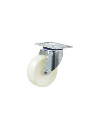 Turning Plástico/Nylon Ruedas Goma - Capacidad: 130kgs, Ø rueda: 100mm