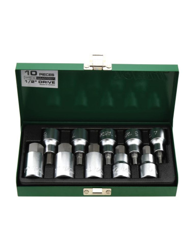 10 pzas. Bocas de carraca hexagonales de 1/2''