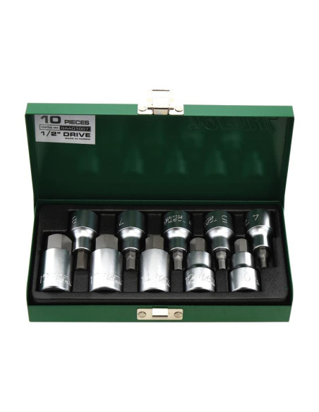 10 pzas. Bocas de carraca hexagonales de 1/2''