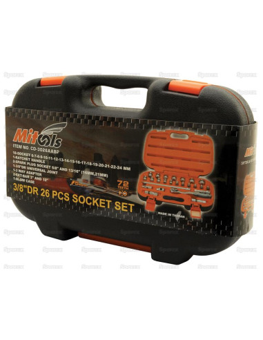 3/8'' Juego de Bocas Carraca (26pcs.)