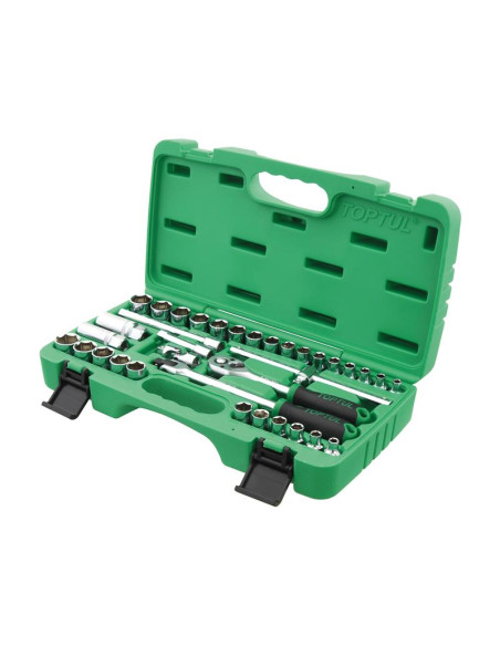 35 pza. Juego de tomas de brida de 3/8'' de grado profesional (métrico y SAE)