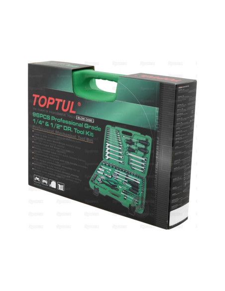 96 pza. Juego de herramientas de 1/4'' y 1/2''