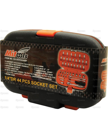 Juego de Bocas Carraca 1/4'' (44pcs.)