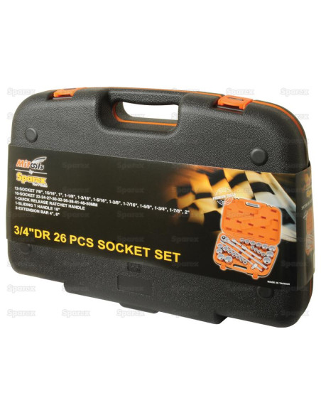 Juego de Bocas Carraca 3/4'' (26 pzas.)