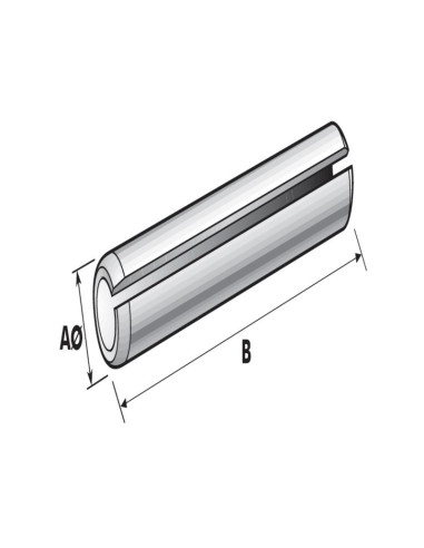 Pasador Elastico, Ø pasador8mm x 55mm