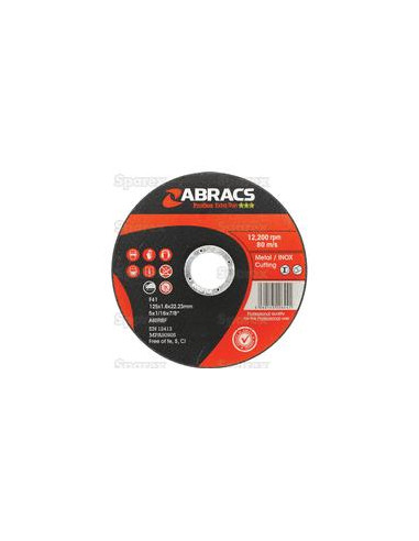 Disco de corte de metal plano Ø125 x 1.6 x 22.23mm A60TBF