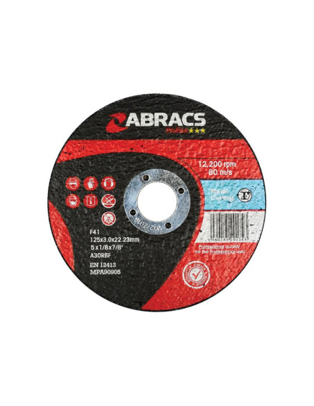 Disco de corte de metal plano Ø125 x 3 x 22.23mm A30RBF