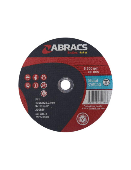 Disco de corte de metal plano Ø230 x 3 x 22.23mm A30RBF