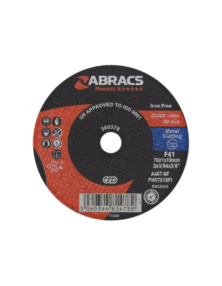 Disco de corte Ø75 x 1 x 10mm A46TBF