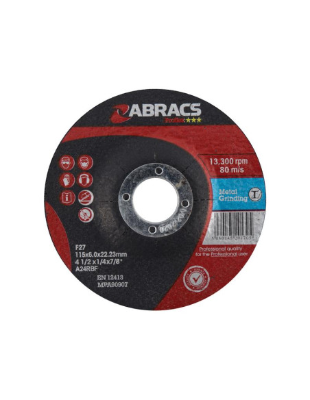 Disco de esmerilado de metal 115mm x 6mm x 22mm A24RBF