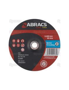 Disco de esmerilado de metal 230mm x 6mm x 22mm A24RBF 2