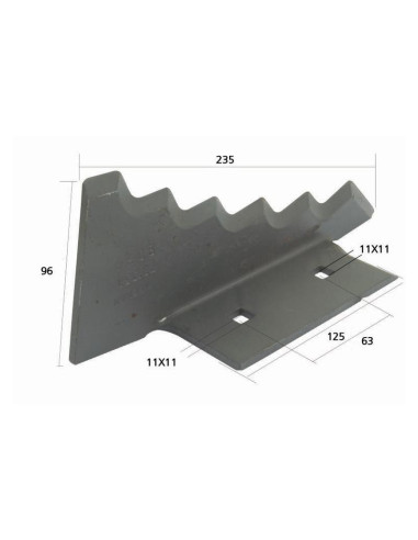 Cuchilla del remolque alimentador 212mm x 97mm...