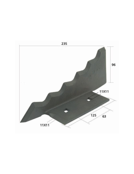 Cuchilla del remolque alimentador 212mm x 97mm x 6mm (Izdo.) Corresponde a: 701359