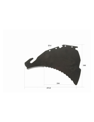 Cuchilla del remolque alimentador 475mm x 350mm...