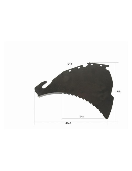 Cuchilla del remolque alimentador 475mm x 350mm x 5mm Corresponde a: 41018501