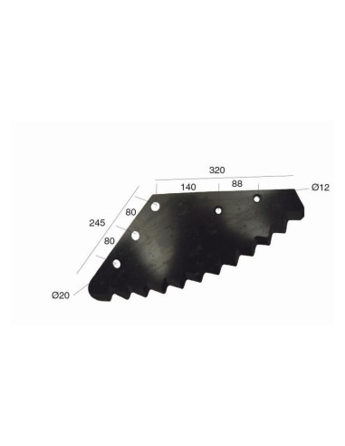 Cuchilla del remolque alimentador 543mm x 222mm...