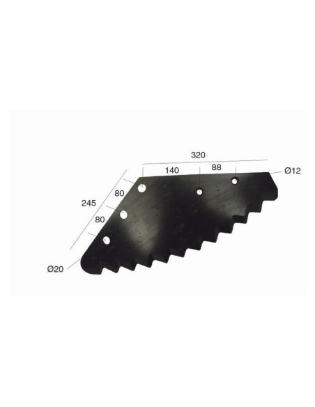 Cuchilla del remolque alimentador 543mm x 222mm x 6mm Corresponde a: 512006450