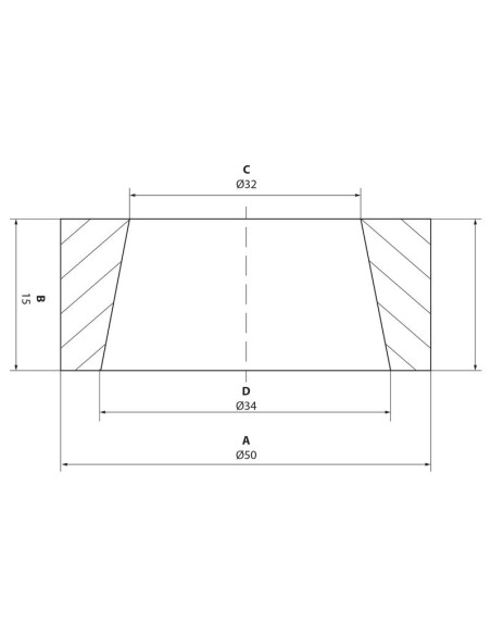 Casquillo Púas de Carga - Ø50 x 15mm (Ø32)