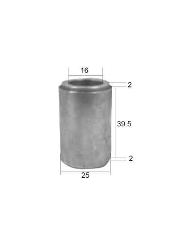 Casquillo D.I.: 16mm, D.E.: 25mm, Longitud:...