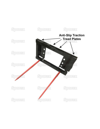 Soporte Empacadora - 2 Púas x M22 x 1100mm (SHW)