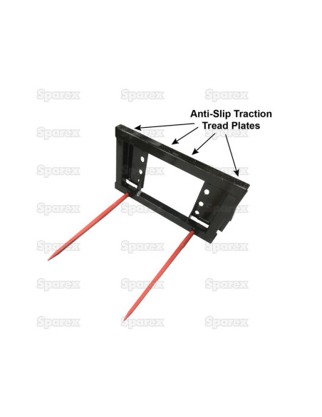 Soporte Empacadora - 2 Púas x M22 x 1100mm (SHW)