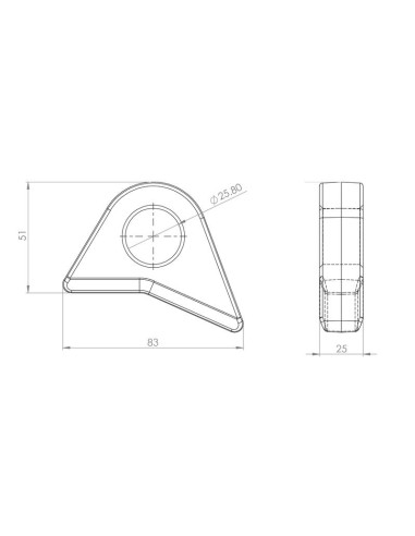 Reten Delantero - Eyelet, Ø orificio23mm.