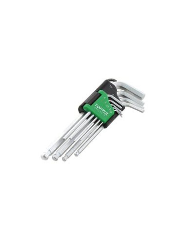 9 pza. Llave hexagonal de extremo de bola larga
