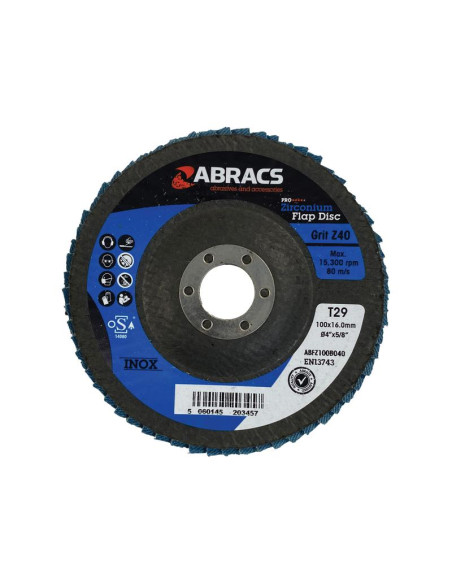 Disco de aletas Ø100 x 10 x 16mm - 40 Grano