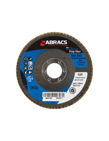 Disco de aletas Ø115 x 10 x 22mm - 40 Grano