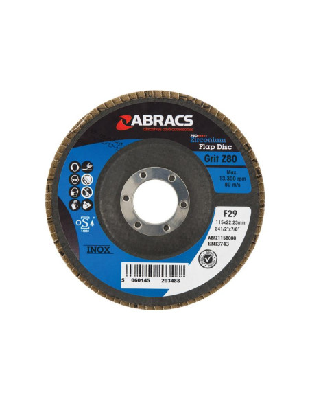 Disco de aletas Ø115 x 8 x 22mm - 80 Grano