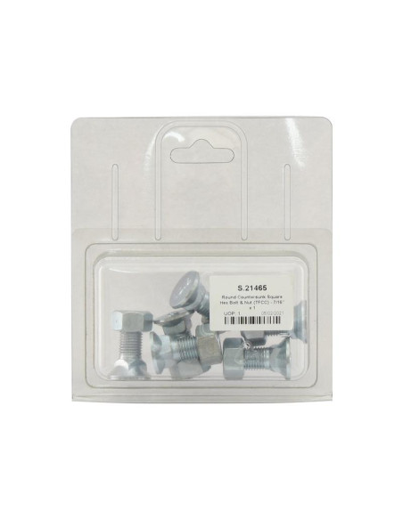 Tornillo Redondo Cuello Cuadrado - 7/16'' x 1 1/4'' Resistencia a la tracción 8.8 (6 pzas. Blister)