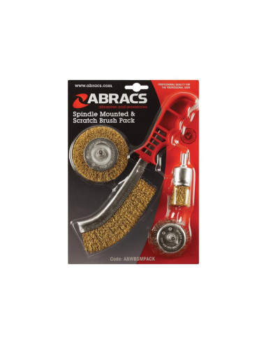 Paquete de cepillos montados sobre un eje y...